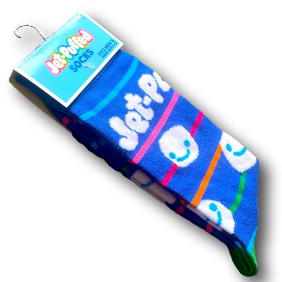 3/$20 Jet-Puffed Marshmallows Funny Novelty Crew Socks - NWT - Picture 3 of 3